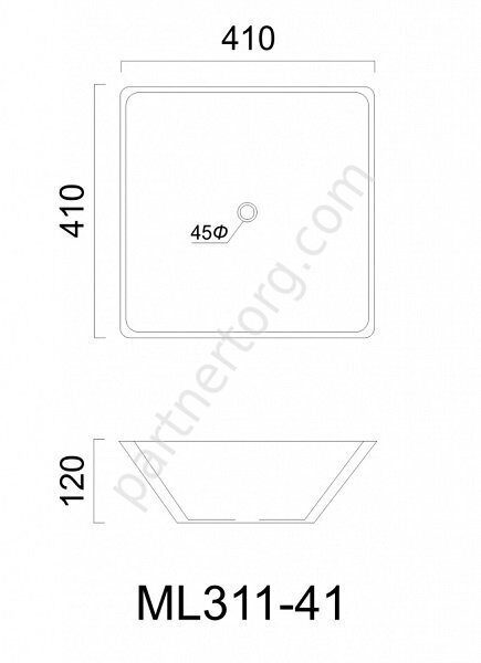 Накладная раковина белая Maison ML311-41 41,0 см