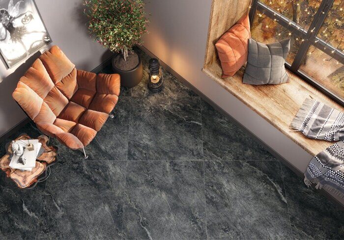 Ajax Black LCM керамогранит черный матовый 80х80см