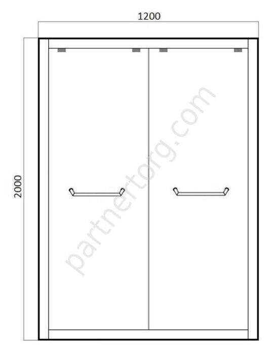 Stream Bravat стеклянная душевая дверь в нишу 1200x2000, две раздвижные двери Easy clean