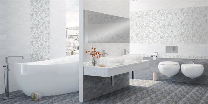 Pandora Light Orient декор светло-серый матовый 31х63см Azori