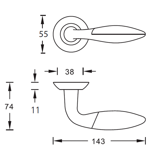 Archie Palmetta S010 95 ручка дверная фалевая на круглой накладке