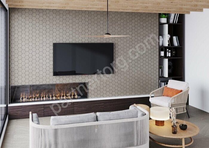 Gabbro Hexagon Grey GB02 серый неполированный керамогранит 29х25см Estima Мозаика