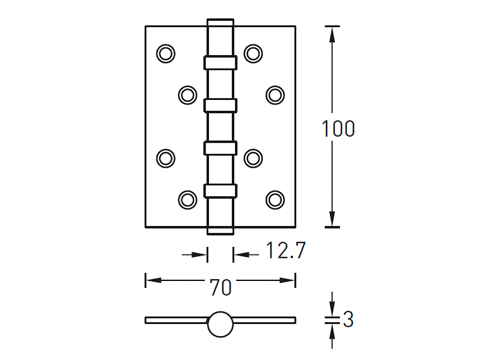 Archie A010-C 100X70X3-4BB-1 петля дверная универсальная