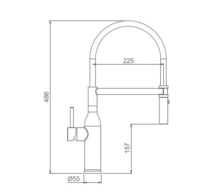 Gappo G4098-29 смеситель для кухни с гибким изливом Оружейная сталь/черный