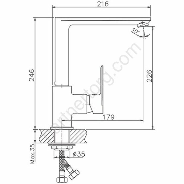 HB70505 Haiba смеситель для кухни высокий хром