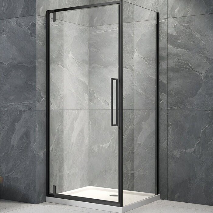 Veconi KP12B-90-01-C7 боковая панель 90х195 см, профиль черный, стекло прозрачное