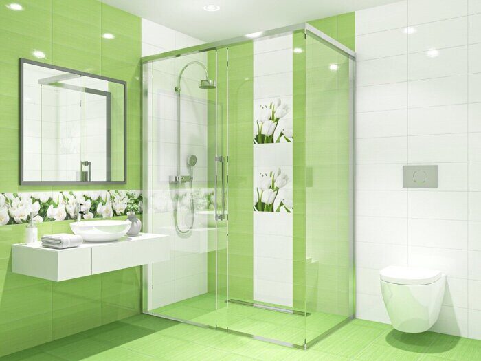 Элара Верде настенная плитка зеленая глянцевая 20х40см Azori