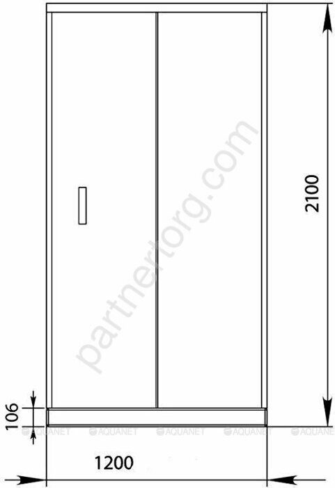 Aquanet Alfa NAA6121, 00168420, душевая дверь раздвижная, 120х200 см, прозрачное стекло, профиль хром