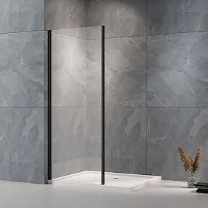 Veconi KP12B-100-01-C7 боковая панель 100х195 см, профиль черный, стекло прозрачное