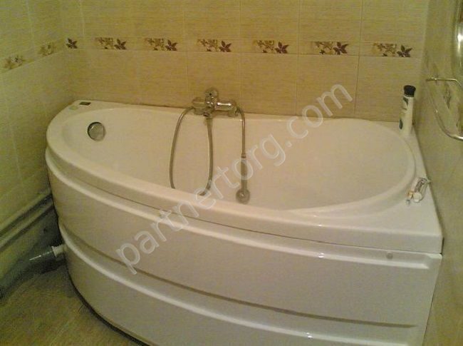 Алегра ванна акриловая угловая асимметричная BAS 150х90 см с каркасом