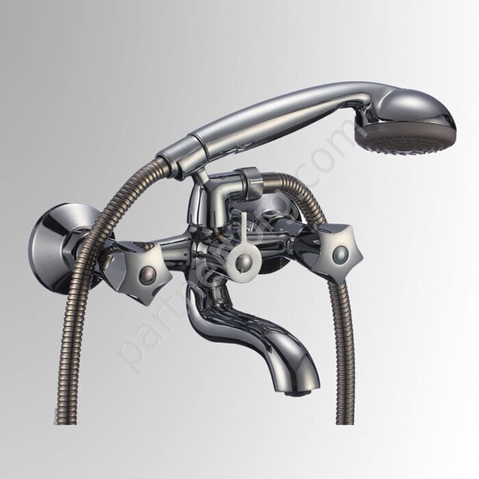 Е 30 смеситель для ванны с литым изливом, двуручный Славен