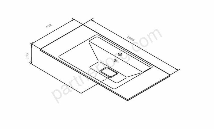 M50AWPX1001WG INSPIRE V2.0, раковина мебельная , искусственный мрамор, со сливом-переливом, 100 см