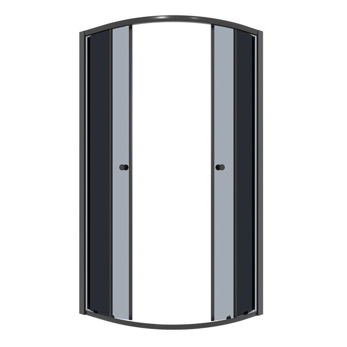 Niagara Eco NG-1003-14T душевое ограждение 80х80см,  четверть круга, раздвижное, черный, стекло тонированное