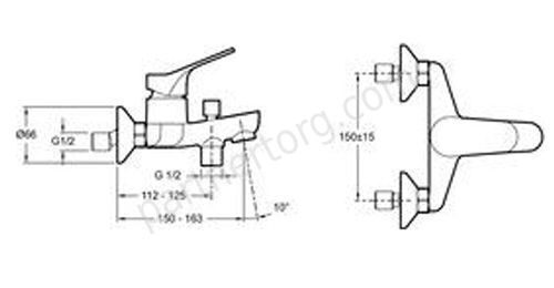 Brive смеситель для ванны E75766-CP Jacob Delafon