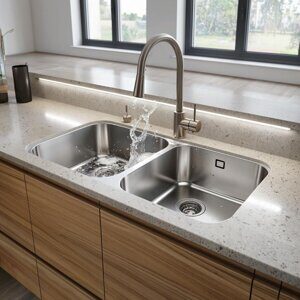 Двухчашевые кухонные мойки