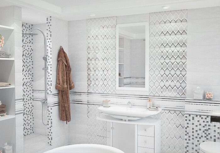 Band AltaCera декор керамический белый глянцевый 20х60см