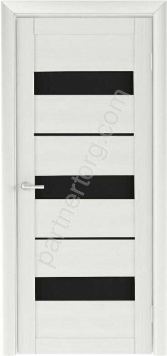Тренд Т-7 Тренд Дорс дверь межкомнатная EcoTex лиственница белая стекло черное 900мм