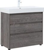 Nova lite 85 тумба дуб рошелье для ванной комнаты 3 ящика с раковиной-столешницей 85 cm (SLIM SYNERGY) Aquanet