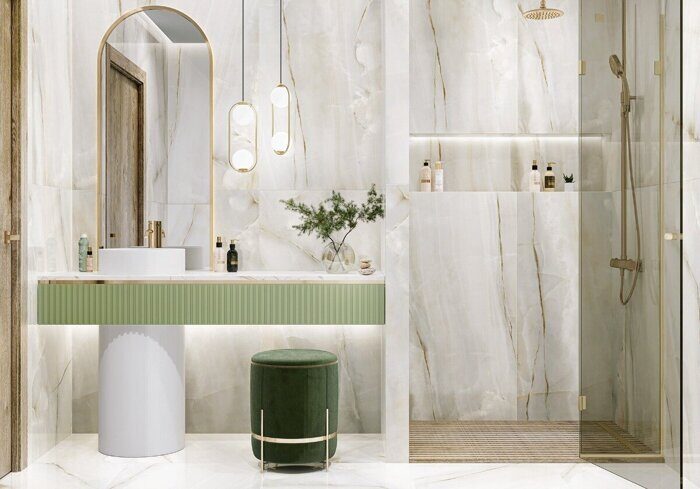 Onyx Smoke Light LCM керамогранит серый глянцевый 120х60см