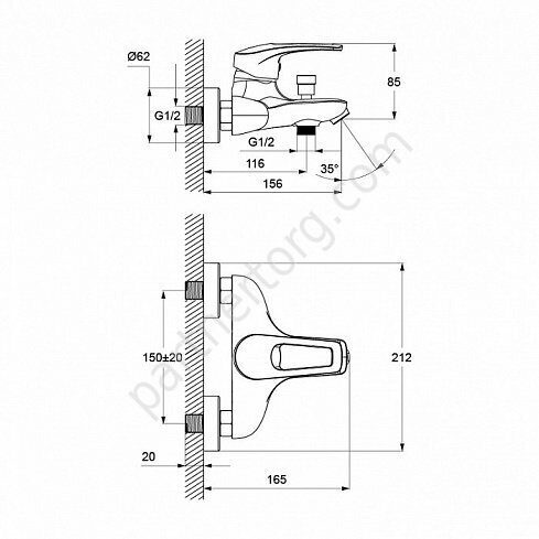 Carlow Plus Iddis cмеситель для ванны CRPSB00i02WA