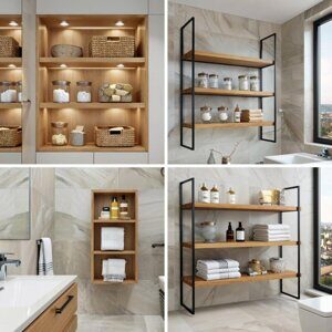 Полки и открытые системы хранения в ванной