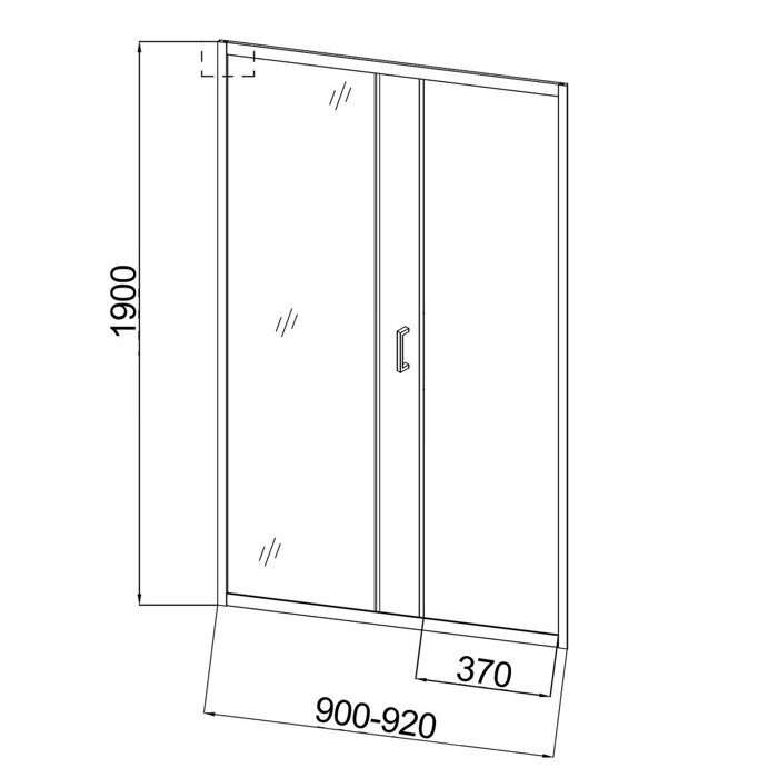 Niagara Eco NG-631-9A дверь душевая в нишу откатная 90х190см, профиль хром