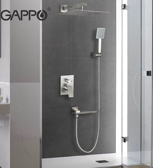 Gappo G7199-20 душевая система встраиваемая с верхним душем,  хром