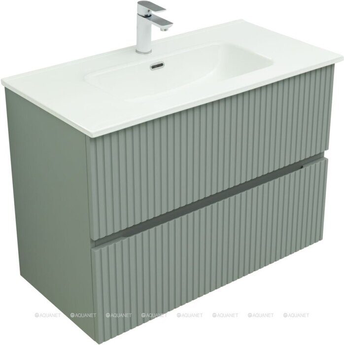 Джейн 90 тумба мисти грин для ванной комнаты Aquanet