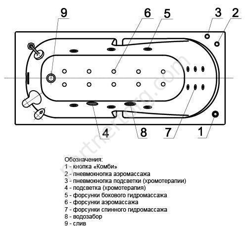 Лея ванна акриловая Aquatek 170х75см с каркасом и сливом-переливом