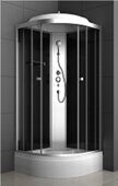 ODA-8402 душевая кабина угловая полукруглая 100х100, тонированное стекло, средний поддон