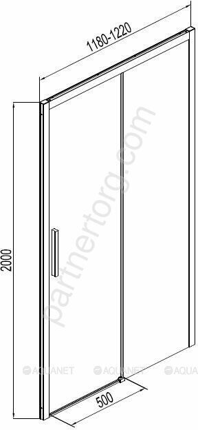 Aquanet Pleasure AE60-N-120H200U-BT, 00225498, душевая дверь раздвижная, 120х200 см, прозрачное стекло