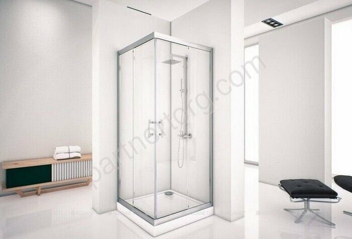 Aquanet Alfa Cube NAA1142, душевой уголок квадратный 100х100х210 см, прозрачное стекло, профиль хром