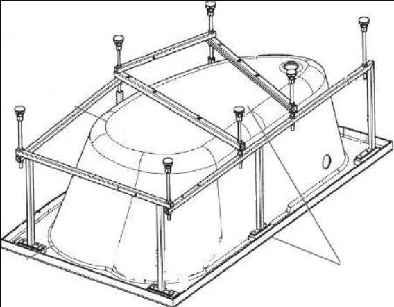 Монтажный комплект, Рама, для ванны акриловой Roca Welna 160х100 с автосливом