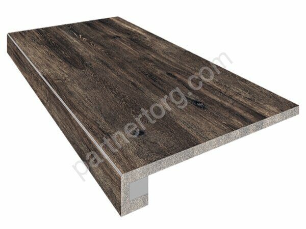 Комплект Brigantina Grey Oak BG06 темно-коричневый неполированный: ступень 33х120см и Подступенок 15х120см Estima