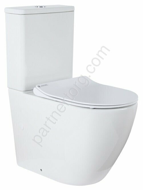 Azario Grado унитаз-компакт напольный безободковый 66,5см с сидением микролифт AZ-2141