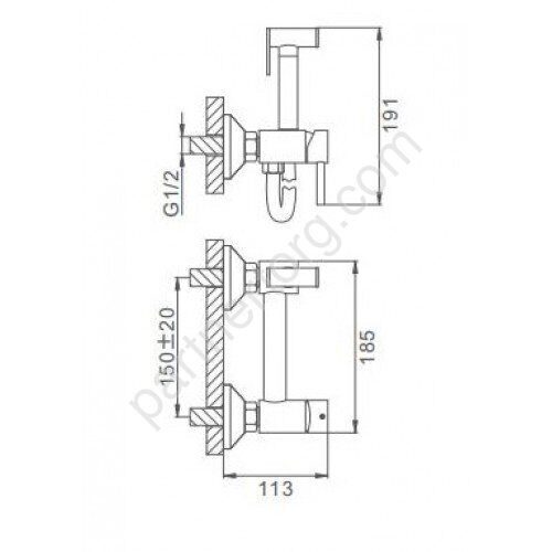 Frap F7503 смеситель с гигиеническим душем,  хром