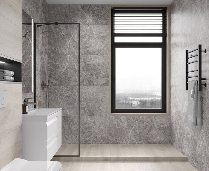 Mramor Story Grey серый матовый керамогранит 120х60см Ceradim