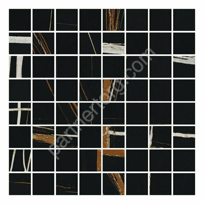 Charme Deluxe Floor Project глянцевая мозаичная плитка чёрная Italon 29,2x29,2см