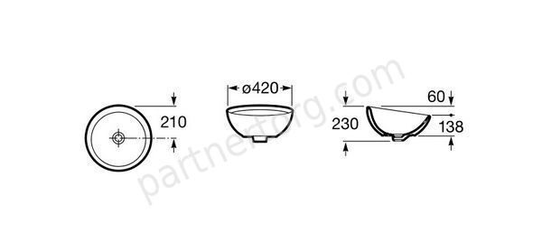 Bol Roca раковина-чаша накладная 42x42 см