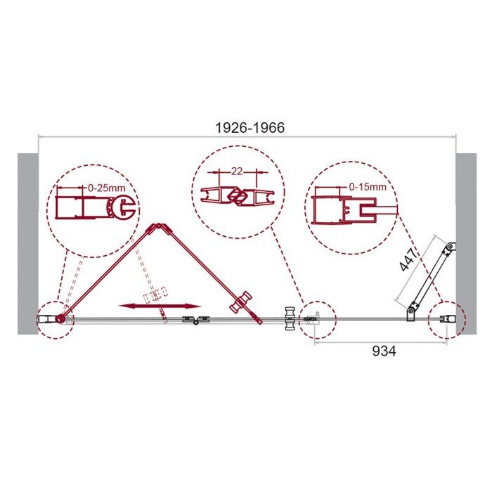 BelBagno ALBANO-BS-13-100+100-C-Cr душевая дверь 200х195 см складная, стекло прозрачное, профиль хром