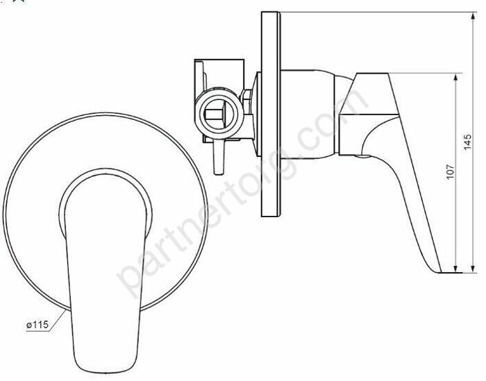 Jupiter  Damixa  монтируемый в стену смеситель с гигиеническим душем  черный  777500300
