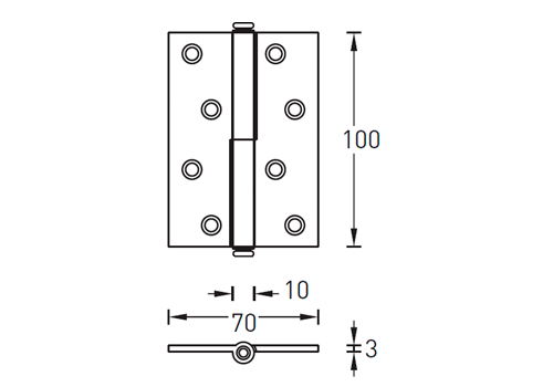 Archie A010-D 100X70X3-1 петля дверная разъемная без короны