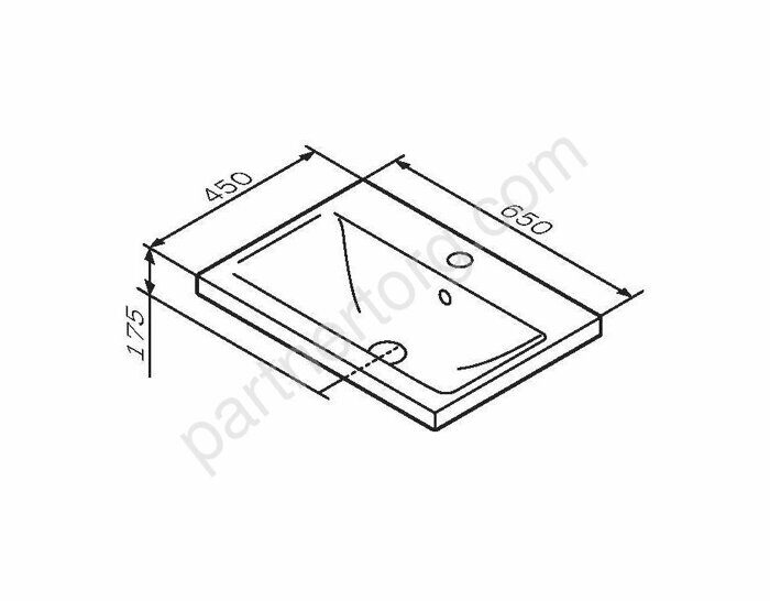 M85AWCC0652WG X-Joy, Раковина мебельная, керамическая, 65 см, встроенная, цвет: белый, глянец