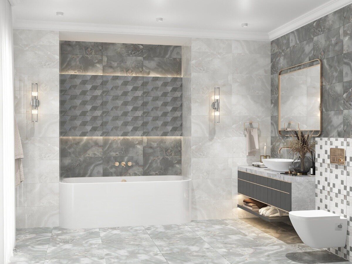 Opale Grey керамогранит серый матовый 60х60см Azori
