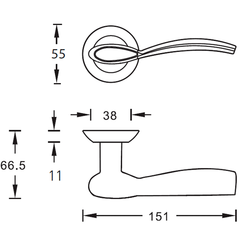 Archie Suave S010 X10 ручка дверная фалевая на круглой накладке