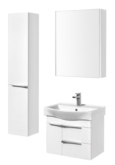 Беверли 65 см зеркальный шкаф подвесной белый для ванной комнаты Aquaton