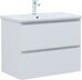 Эмбер 80 тумба белая матовая для ванной комнаты 2 ящика с раковиной-столешницей 80 cm (URBAN) Sanovit Aquanet
