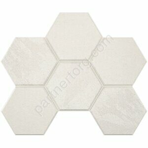 Luna/Terra Hexagon White LN00/TE00 белый неполированный керамогранит 29х25см Estima Мозаика