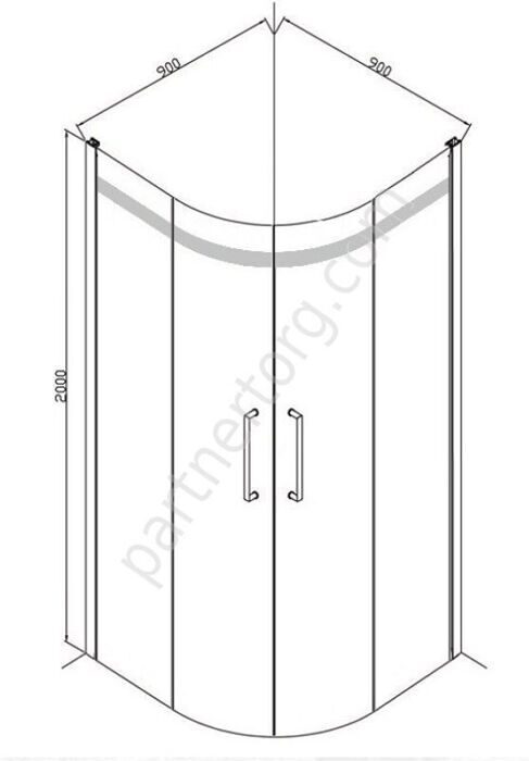 Wave Bravat R 90 см душевое ограждение, 2 раздвижные двери Easy clean