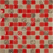 Красно-бежевая комбинированная мозаика Exclusive series S-808